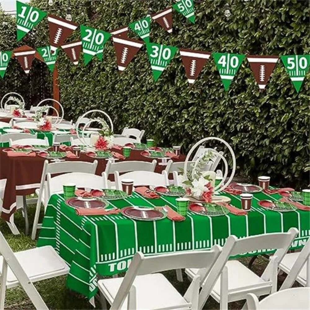 Football Party Decorations Disposable Tablecloth Plastic Touchdown